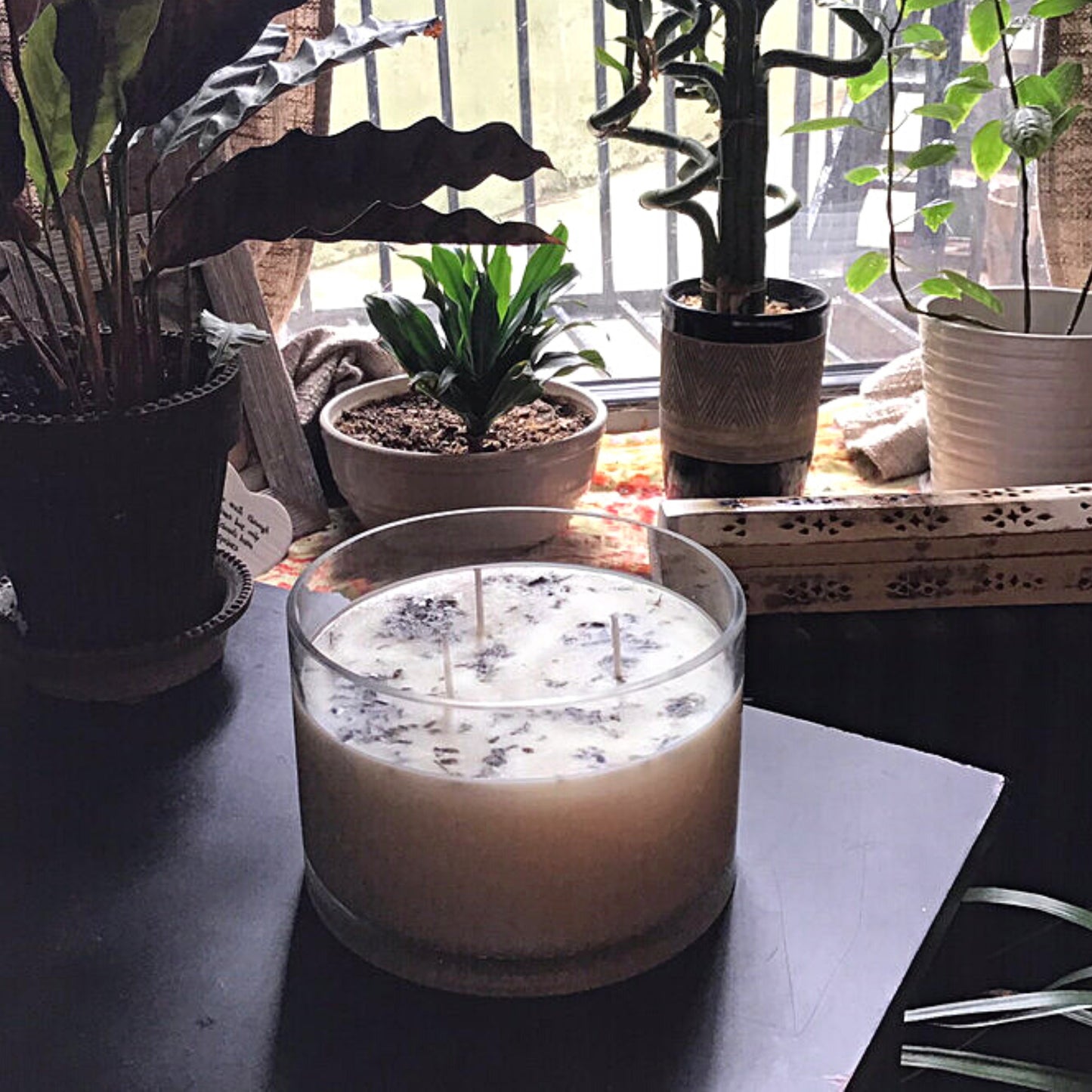Aromatherapy 3 Wick Large Soy Wax Candle - Lavender Scented