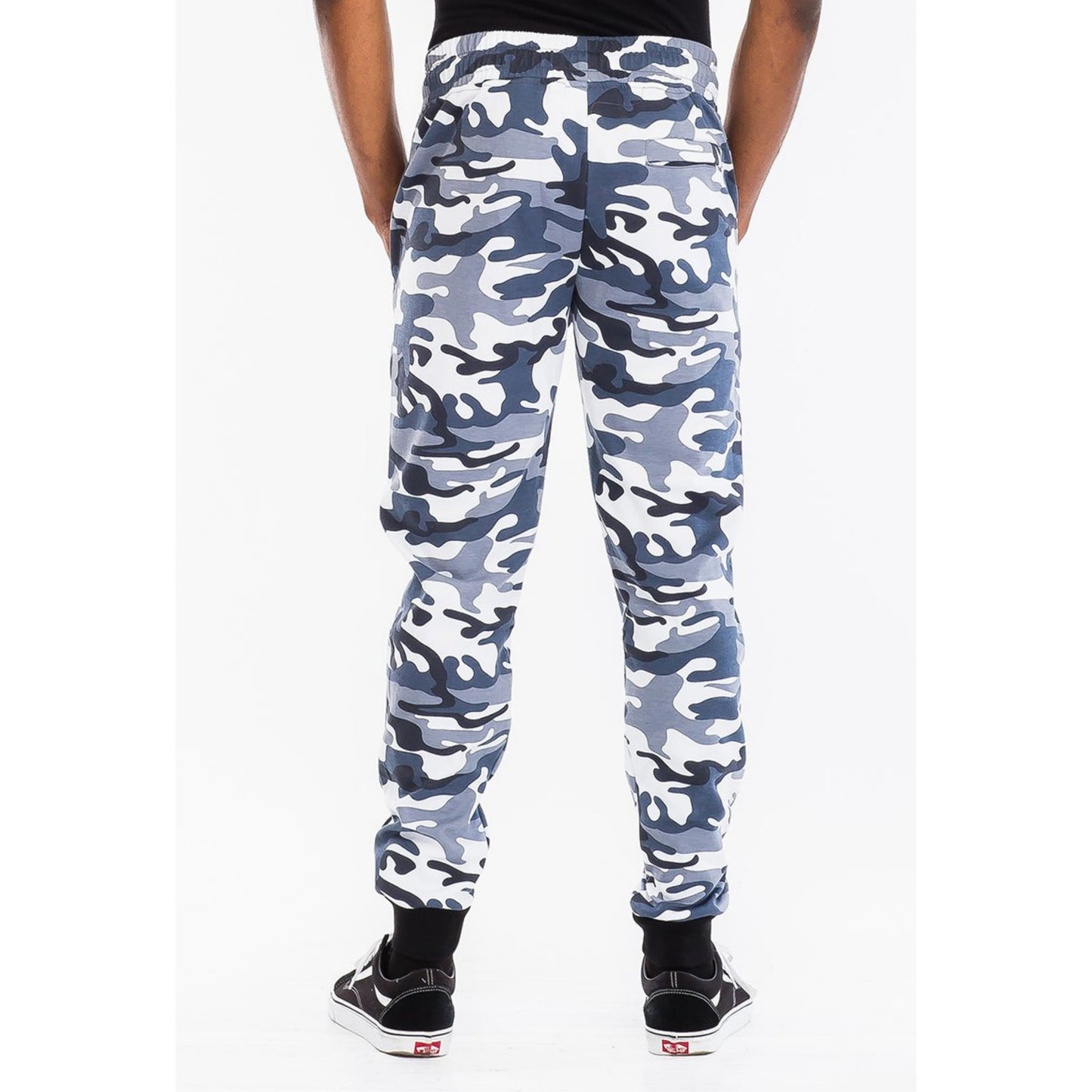 Men's Heathered Cotton Sweat Pants - Gray Camouflage