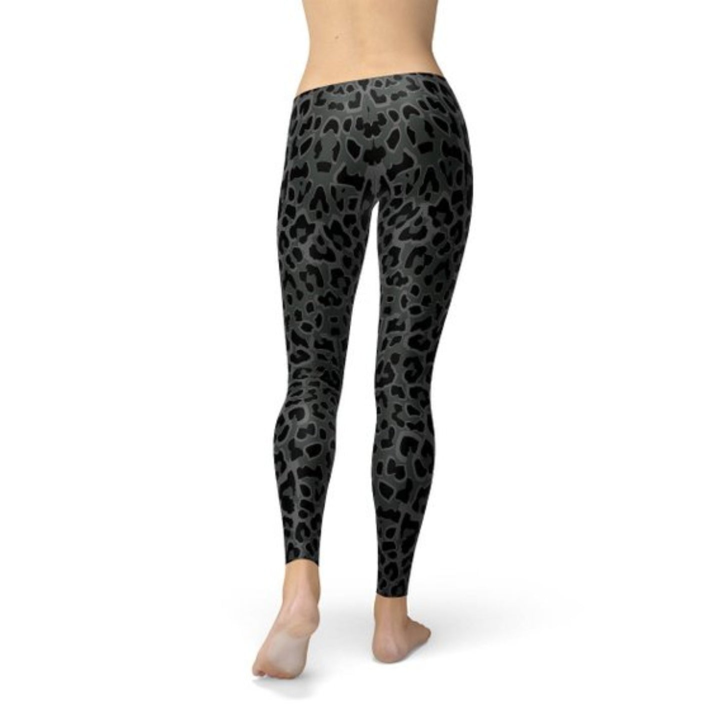 Women's Custom Performance Leggings - Black Leopard Spots Design