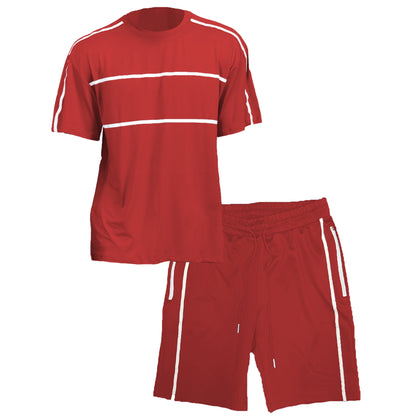 Men's T-shirt and Shorts Set - Red