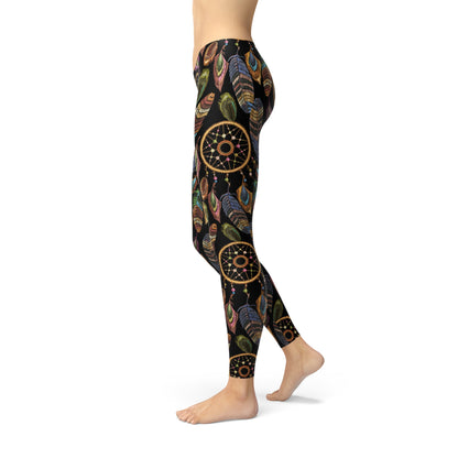 Women's Custom Performance Leggings - DreamCatcher Design