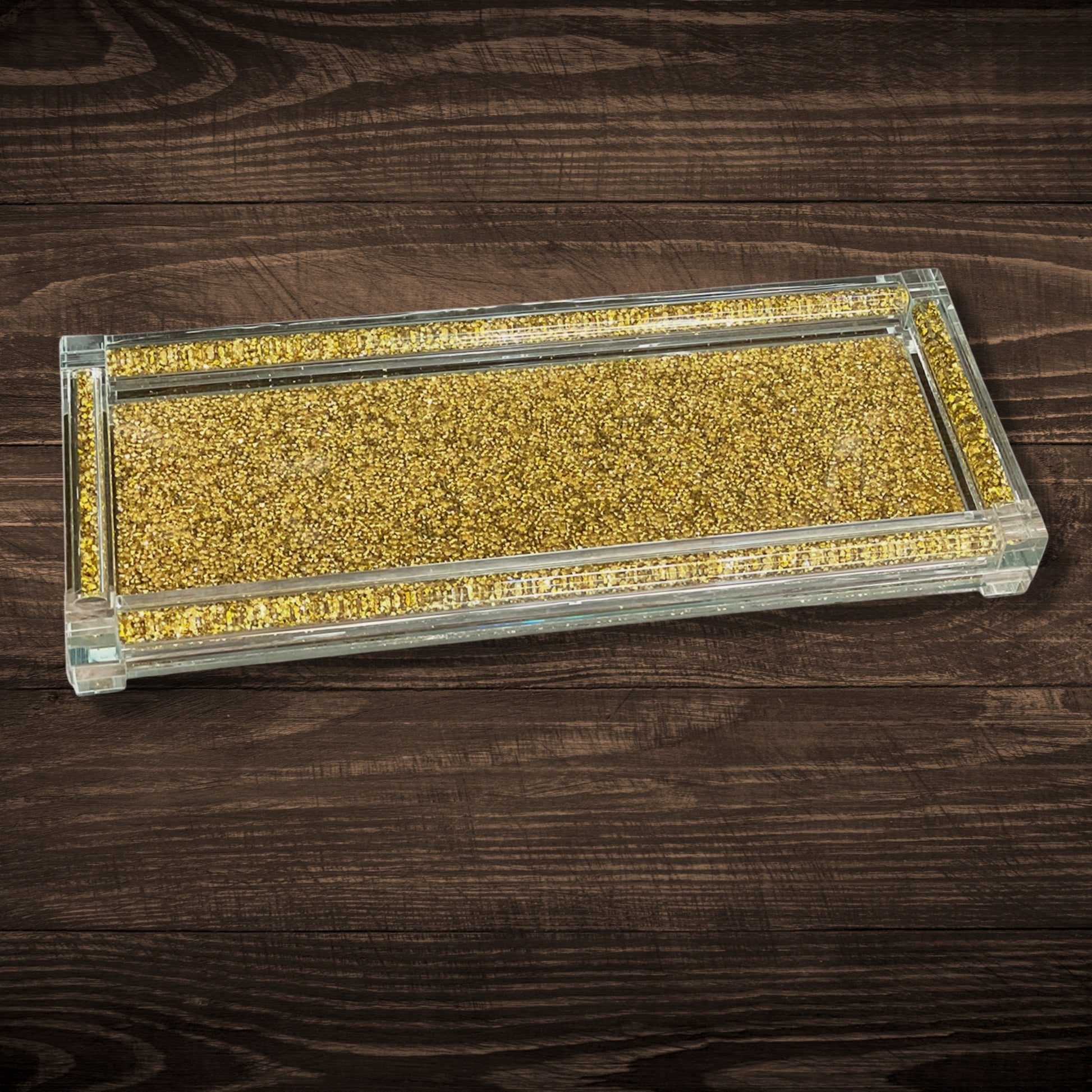 Gold Sparkling Canister Tray