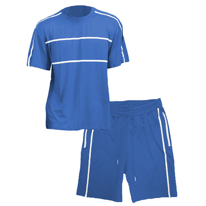 Men's T-shirt and Shorts Set - Royal Blue