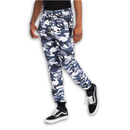 Men's Heathered Cotton Sweat Pants - Gray Camouflage