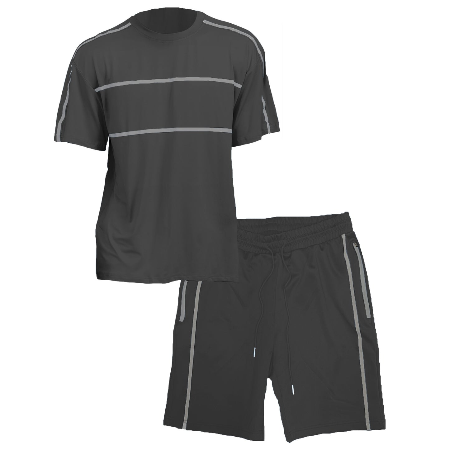 Men's T-shirt and Shorts Set - Black