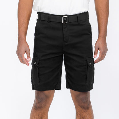 Men's Belted Cargo Short - Black