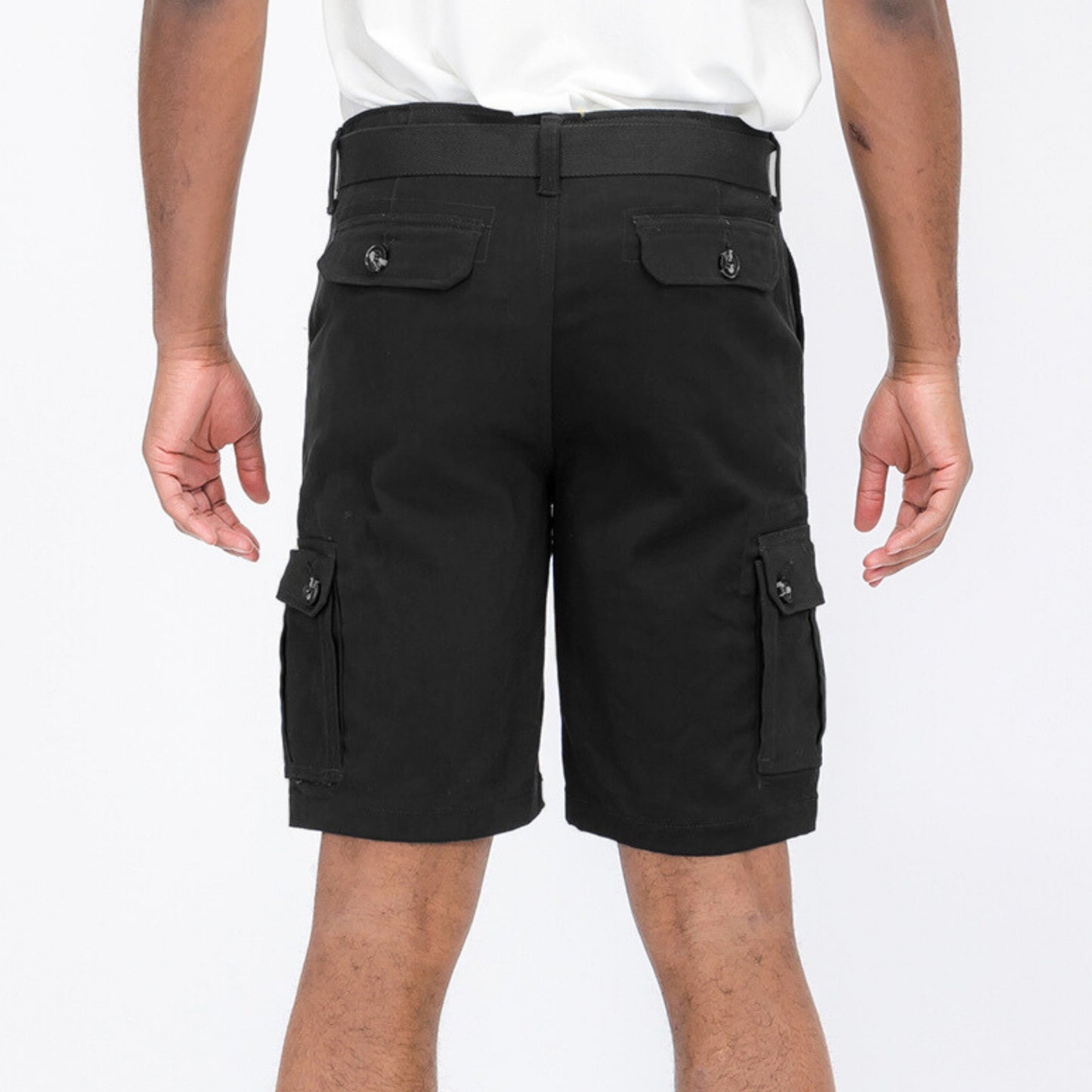 Men's Belted Cargo Short - Black