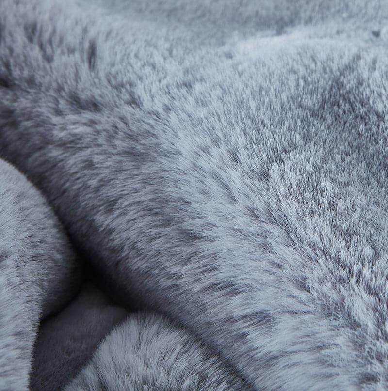 Throw Blanket - Ultra Luxe Gray Chinchilla Faux Fur