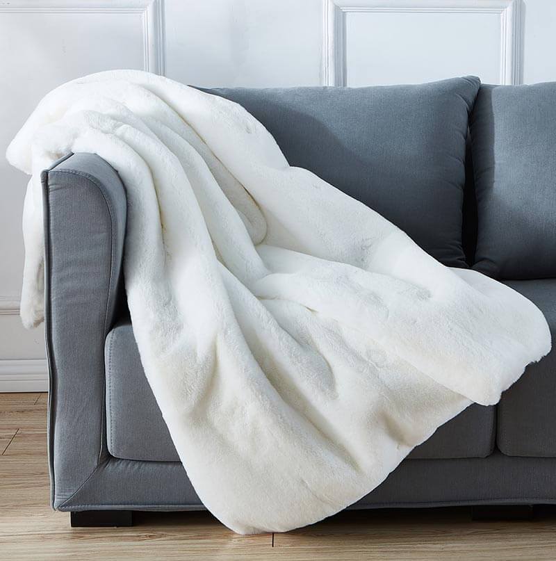 Throw Blanket - Ultra Luxe White Chinchilla Faux Fur