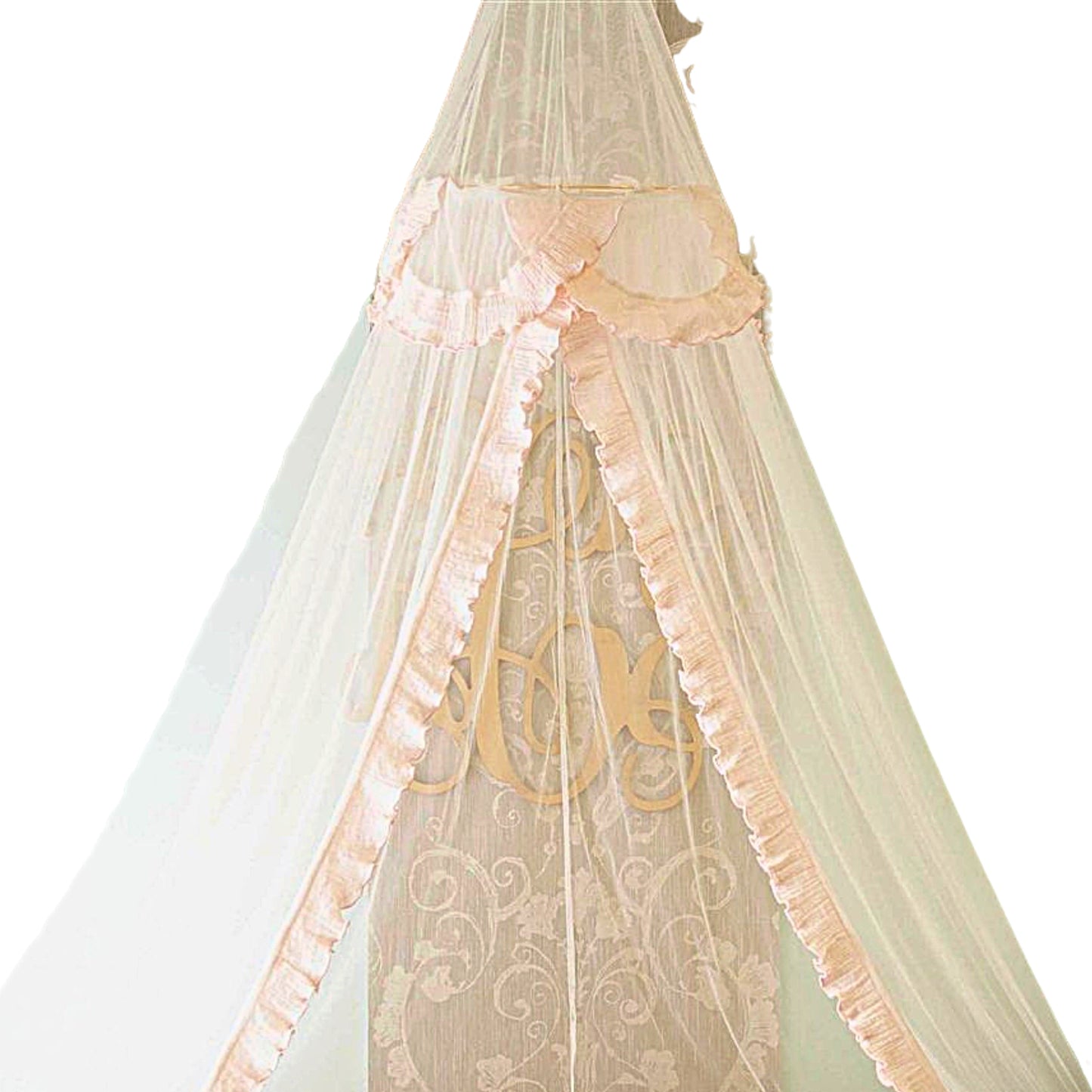 Pink tulle canopy for nursery